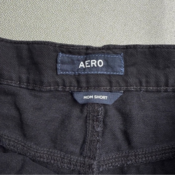 Aero Women’s Black Denim Cuffed High Rise Mom Short Shorts Size 12 - Picture 3 of 6